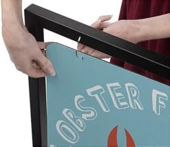 24 X 36 Swinger Sign Frame, T-Base, 2 Sided, Ring Hooks - Black -LuxeDisplay Shop swss2436bk.ra2 preview