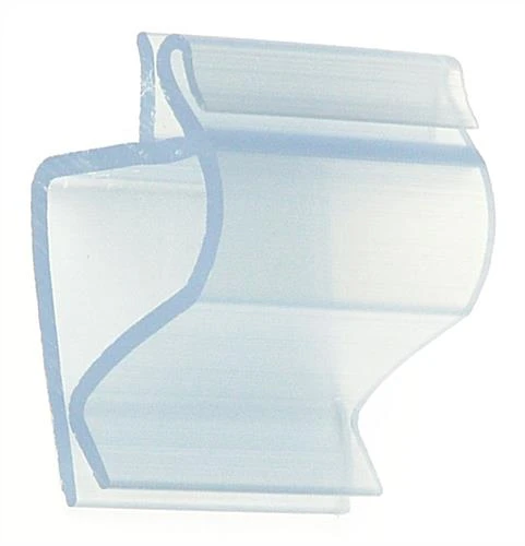 Clip-on Price Tag Holders Fit 1/2-inch Edges, Front Facing, Set Of 25 - Clear 3 Clip-on Price Tag Holders Fit 1/2-inch Edges, Front Facing, Set Of 25 - Clear