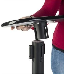 QueuePole.Economy (4) 41.5” Stanchion Posts W/ Black Belt & Writing Surface - Black -LuxeDisplay Shop tbl2quercc4.ra2 preview