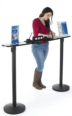 QueuePole.Economy (4) 41.5” Stanchion Posts W/ Black Belt & Writing Surface - Black -LuxeDisplay Shop tbl2quercc4.ra3 preview