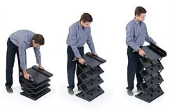 40” Tall Portable Counter With 6 Literature Pockets - Black -LuxeDisplay Shop tdcbrbkbk.ra4 preview