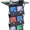 40” Tall Portable Counter With 6 Literature Pockets - Black