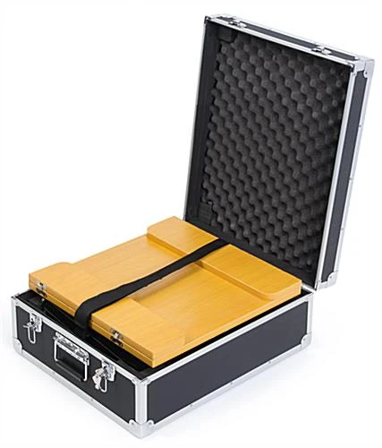 40” Tall Portable Counter With 6 Literature Pockets - Maple 6 40” Tall Portable Counter With 6 Literature Pockets - Maple - Image 4