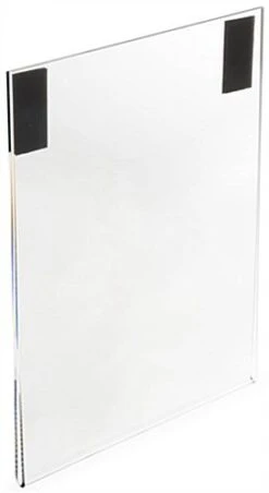 8.5 X 11 Sign Holder With Hook And Loop Fasteners For Display Boards - Clear