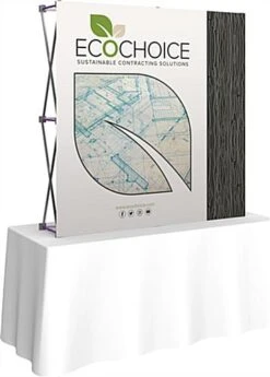 60" Square Tabletop Display Board W/ Custom Printed Graphics, Hopup Collapsible