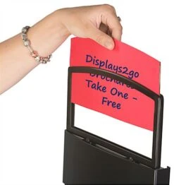 10-Tiered Metal Magazine Floor Stand, 8.5"w, 10 Pockets, Portable - Black -LuxeDisplay Shop tennvtblk.ra5 preview