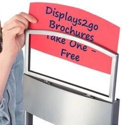 10-Tiered Metal Magazine Floor Stand, 8.5"w, 10 Pockets, Portable - Silver -LuxeDisplay Shop tennvtslv.ra5 preview