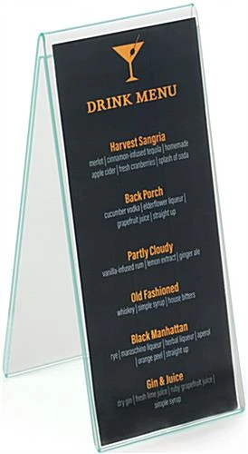 Workshop Series 4.25” X 11” Acrylic Table Tent, Side Insert, Double Sided - Clear 3 Workshop Series 4.25” X 11” Acrylic Table Tent, Side Insert, Double Sided - Clear