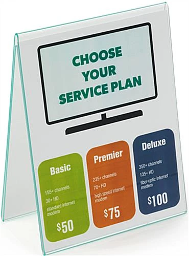 Workshop Series 8.5” X 11” Acrylic Table Tent, Side Insert, Double Sided - Clear 3 Workshop Series 8.5” X 11” Acrylic Table Tent, Side Insert, Double Sided - Clear