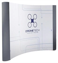 10’ Coyote Popup Trade Show Banner Backdrop W/ Custom Graphics & End Caps – Gray