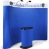 10' Curved Pop Up Display W/ Custom Header, 2 Spotlights & Portable Counter - Blue -LuxeDisplay Shop tepuv10blh.rw preview