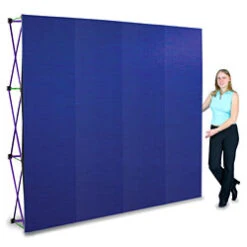 10' Coyote Popup Trade Show Display With Hook-and-Loop Fabric - Blue