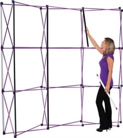 20' Coyote Popup Trade Show Backdrop W/ Hook-and-Loop Fabric Panels & End Caps -LuxeDisplay Shop tepuv20bl.ra2 preview