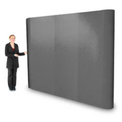 9' Coyote Popup Trade Show Display With Hook-and-Loop Fabric & End Caps - Gray