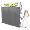 8' Coyote Popup Trade Show Display W/ Custom Header & Hook-and-Loop Fabric - Gray