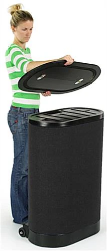 8' Pop Up Display W/ Hook-and-Loop Fabric, Halogen Lights & Counter - Black 5 8' Pop Up Display W/ Hook-and-Loop Fabric, Halogen Lights & Counter - Black - Image 3