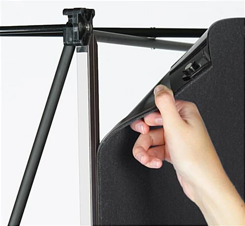 8' Pop Up Display W/ Hook-and-Loop Fabric, Halogen Lights & Counter - Black 7 8' Pop Up Display W/ Hook-and-Loop Fabric, Halogen Lights & Counter - Black - Image 5