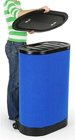 10' Curved Pop Up Display W/ Hook-and-Loop Fabric, Counter & 2 Spotlights - Blue -LuxeDisplay Shop tepuvf10bl.ra4 preview