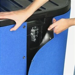 10' Curved Pop Up Display W/ Hook-and-Loop Fabric, Counter & 2 Spotlights - Blue -LuxeDisplay Shop tepuvf10bl.ra5 preview