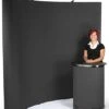 8' Curved Pop Up Display W/ Hook-and-Loop Fabric, Counter & 2 Spotlights - Black -LuxeDisplay Shop tepuvf8bk.rw preview