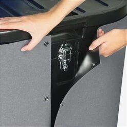 8' Curved Pop Up Display W/ Hook-and-Loop Fabric, Counter & 2 Spotlights - Gray -LuxeDisplay Shop tepuvf8gr.ra4 preview