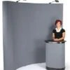 8' Curved Pop Up Display W/ Hook-and-Loop Fabric, Counter & 2 Spotlights - Gray -LuxeDisplay Shop tepuvf8gr.rw preview