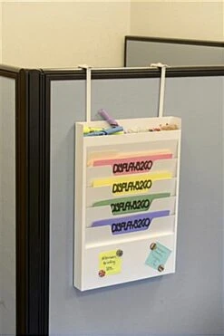 4 Pocket Wall File Holder, Fits Letter Size Folders, Steel - White -LuxeDisplay Shop tfor04wht enviro 8925 preview