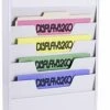 4 Pocket Wall File Holder, Fits Letter Size Folders, Steel - White 1 4 Pocket Wall File Holder, Fits Letter Size Folders, Steel - White -LuxeDisplay Shop tfor04wht rw preview