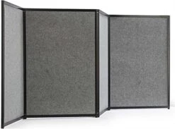 96"w Tabletop Hook & Loop Display Board, 4 Panels, Double Sided - Black & Gray -LuxeDisplay Shop tfr9636bk.ra2 preview