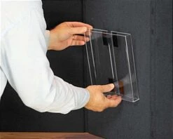 96"w Tabletop Hook & Loop Display Board, 4 Panels, Double Sided - Black & Gray -LuxeDisplay Shop tfr9636bk.ra3 preview