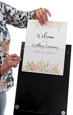 Workshop Series 8.5 X 11 Sign Stand For Floor With Sign Hardware For Frame - Black -LuxeDisplay Shop tlh8511blk.ra4 preview