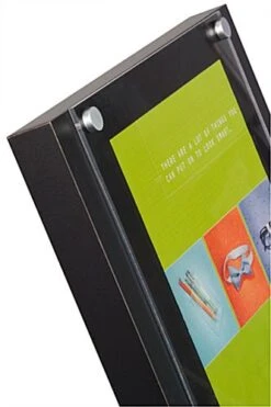 11 X 14 Sign Stand With Literature Holders, 4"/8.5"w, 1/2 Pockets - Black -LuxeDisplay Shop tlhblklg1p.ra2 preview