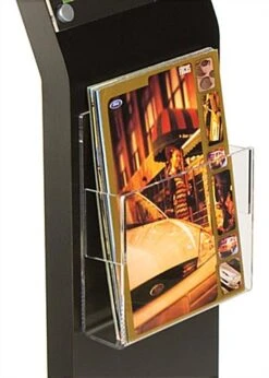 8.5 X 11 Sign Stand With Literature Holders, 4"/8.5"w, 1/2 Pockets - Black -LuxeDisplay Shop tlhblks1p.ra2 preview