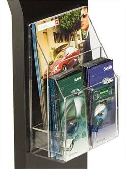 8.5 X 11 Sign Stand With Literature Holders, 4"/8.5"w, 2/4 Pockets - Black -LuxeDisplay Shop tlhblks2t.ra2 preview