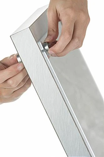 8.5 X 11 Sign Floor Stand W/ Literature Pocket, 4"/8.5"w, Standoff Frame - Silver 7 8.5 X 11 Sign Floor Stand W/ Literature Pocket, 4"/8.5"w, Standoff Frame - Silver - Image 5