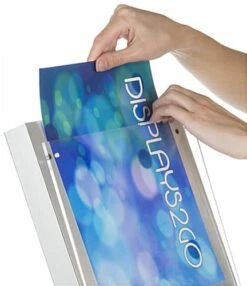 8.5 X 11 Sign Floor Stand W/ Literature Pocket, 4"/8.5"w, Standoff Frame - Silver 13 8.5 X 11 Sign Floor Stand W/ Literature Pocket, 4"/8.5"w, Standoff Frame - Silver -LuxeDisplay Shop tlhslvs1p.ra5 preview