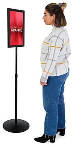 11 X 17 Sign Stand For Floor, Double Sided, Top Insert, Adjustable Height - Black -LuxeDisplay Shop tls1117bk.ra1 preview