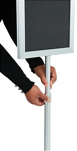 11 X 17 Sign Stand For Floor, Double Sided, Top Insert, Adjustable Height - Silver -LuxeDisplay Shop tls1117sv.ra2 preview