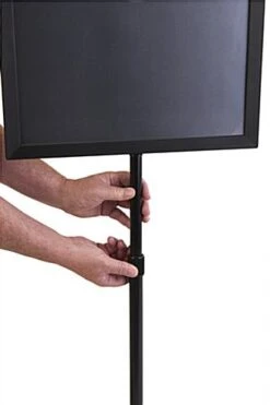 17 X 11 Sign Stand For Floor, Double Sided, Top Insert, Adjustable Height - Black -LuxeDisplay Shop tls1711blk.ra3 preview