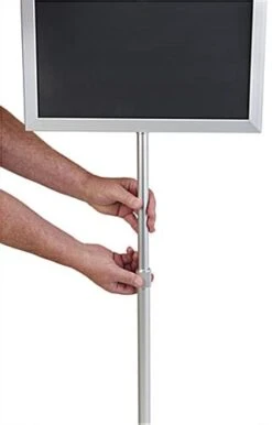 17 X 11 Sign Stand For Floor, Double Sided, Top Insert, Adjustable Height - Silver -LuxeDisplay Shop tls1711slv.ra2 preview