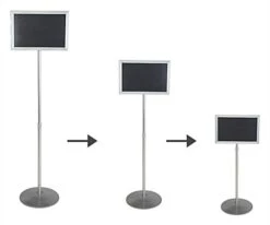 17 X 11 Sign Stand For Floor, Double Sided, Top Insert, Adjustable Height - Silver -LuxeDisplay Shop tls1711slv.ra4 preview