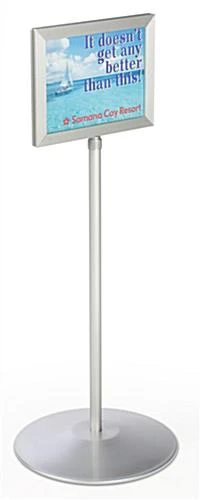 11 X 8.5 Sign Stand For Floor, Double Sided, Top Insert, Adjustable Height - Silver 5 11 X 8.5 Sign Stand For Floor, Double Sided, Top Insert, Adjustable Height - Silver - Image 3