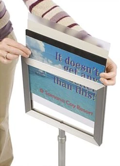 11 X 8.5 Sign Stand For Floor, Double Sided, Top Insert, Adjustable Height - Silver 10 11 X 8.5 Sign Stand For Floor, Double Sided, Top Insert, Adjustable Height - Silver -LuxeDisplay Shop tlsch.ra3 preview