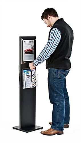 8.5 X 11 Acrylic Sign Stand With Literature Holders, 4"/8.5"w, Double Sided - Black 5 8.5 X 11 Acrylic Sign Stand With Literature Holders, 4"/8.5"w, Double Sided - Black - Image 3