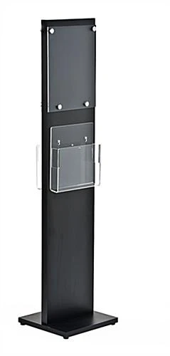 8.5 X 11 Acrylic Sign Stand With Literature Holders, 4"/8.5"w, Double Sided - Black