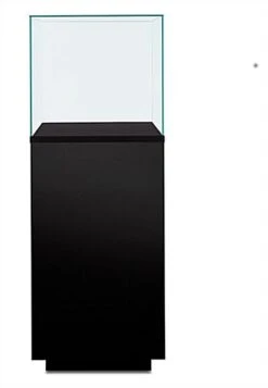 20" Airtight Pedestal Display Case With Locking Lift-Off Top, Ships Assembled - Black -LuxeDisplay Shop tmu40420pdc.ra1 preview
