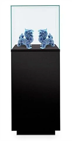 20" Airtight Pedestal Display Case With Locking Lift-Off Top, Ships Assembled - Black -LuxeDisplay Shop tmu40420pdc.ra3 preview