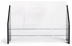 3-Tiered Acrylic Brochure Holder For Tabletop, 12 Pockets Fit 4 X 9 Pamphlets - Black -LuxeDisplay Shop trs12 .ra2 preview