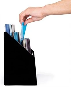 3-Tiered Acrylic Brochure Holder For Tabletop, 12 Pockets Fit 4 X 9 Pamphlets - Black -LuxeDisplay Shop trs12 .ra4 preview