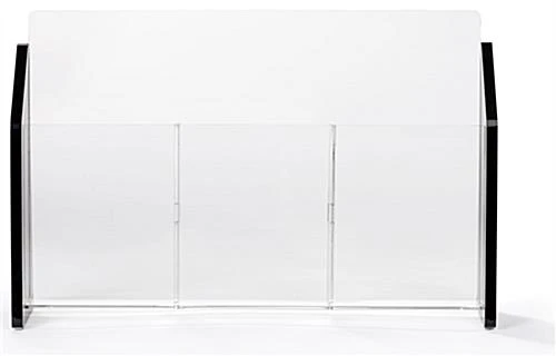 3-Pocket Acrylic Brochure Holder For Tabletop, Fits 4 X 9 Pamphlets - Black 5 3-Pocket Acrylic Brochure Holder For Tabletop, Fits 4 X 9 Pamphlets - Black - Image 3